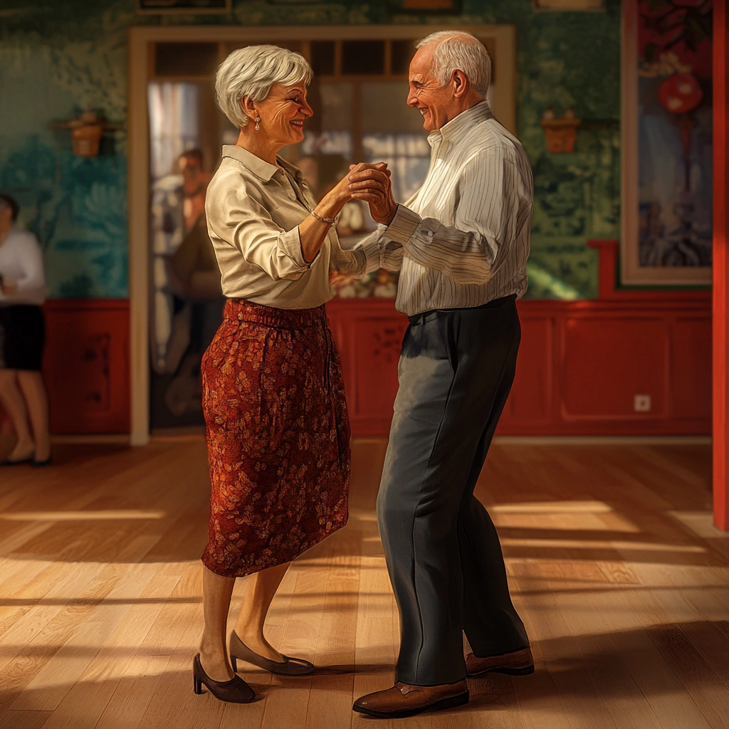 Пари танцюють у затишному залі